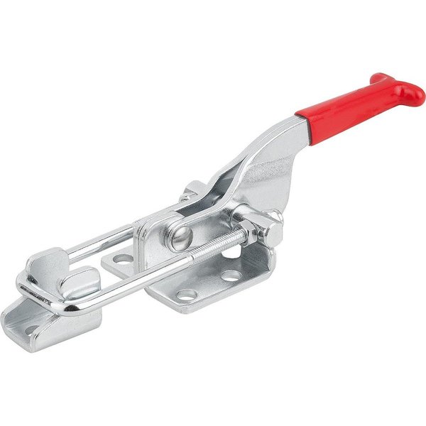 Kipp Latch-Action Clamp With Fixed Jaw Standard, F1=3000, Form:B, Steel Electro Zinc-Plated, Comp:Plastic K1261.03000